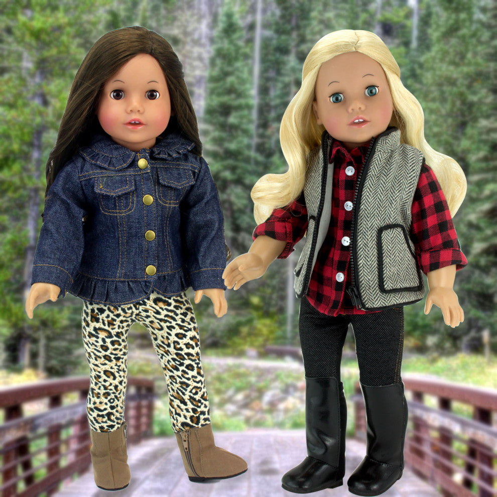 18" Dolls Jean Jacket Leggings and Boots Set