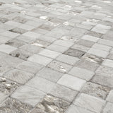 Cowhide Patchwork Rug, Hera, Platinum, 10'x14'