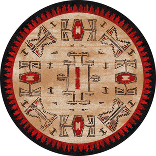 Teec Nos Crush OKA  Red  Area Rug, 7'7"x7'7"