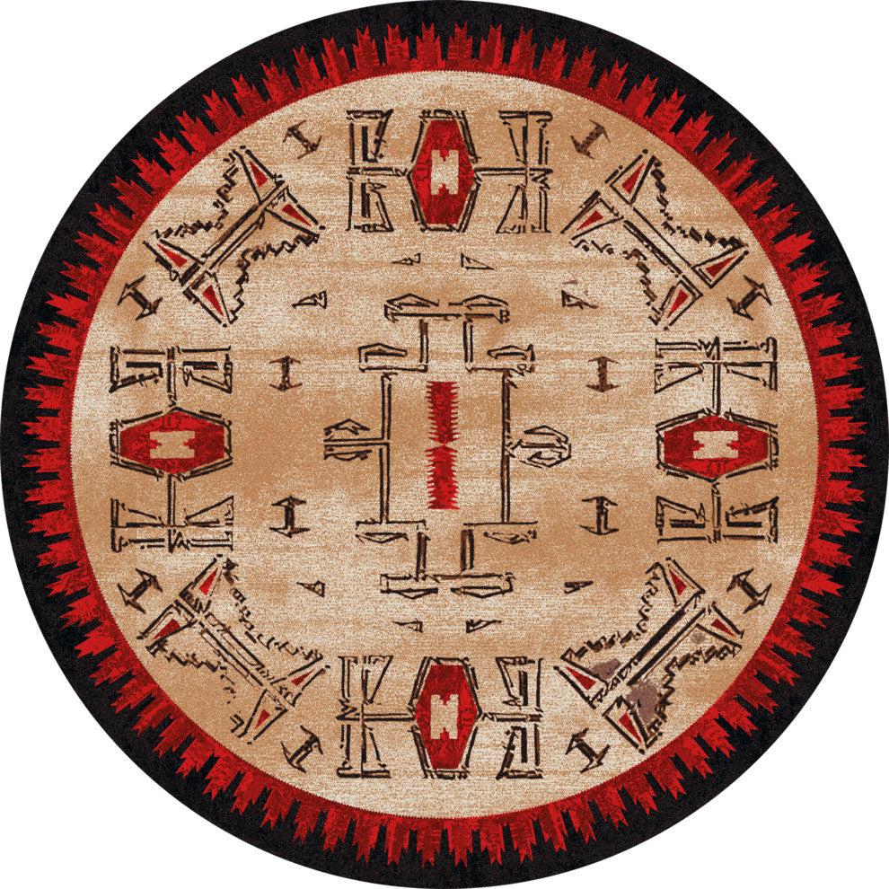 Teec Nos Crush OKA  Red  Area Rug, 7'7"x7'7"