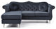 Hollywood Velvet Tufted sofa With Reversible Chaise, Black
