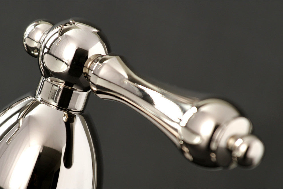 Kingston Brass Widespread Bathroom Faucet With Brass Pop-Up, Polished Nickel
