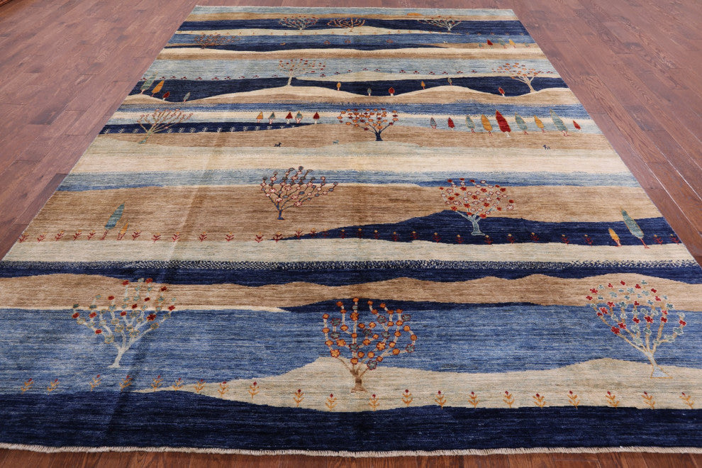 9' 1" X 12' 0" Hand Knotted Tribal Persian Gabbeh Rug Q7930