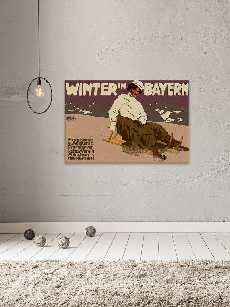 "Winter in Bayern" Painting Print on Wrapped Canvas, 24"x16"