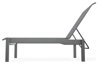Leeward Sling Stackable Outdoor Chaise Lounge, Augustine Pewter/Graphite