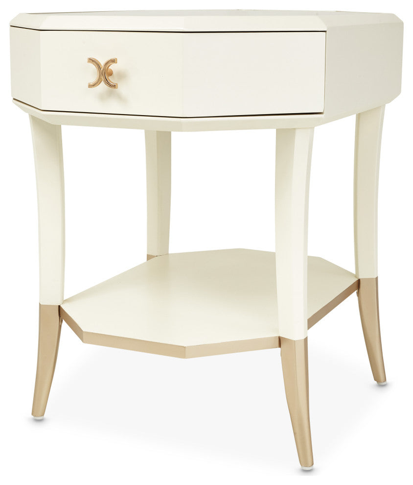 La Rachelle Octagonal End Table - Medium Champagne