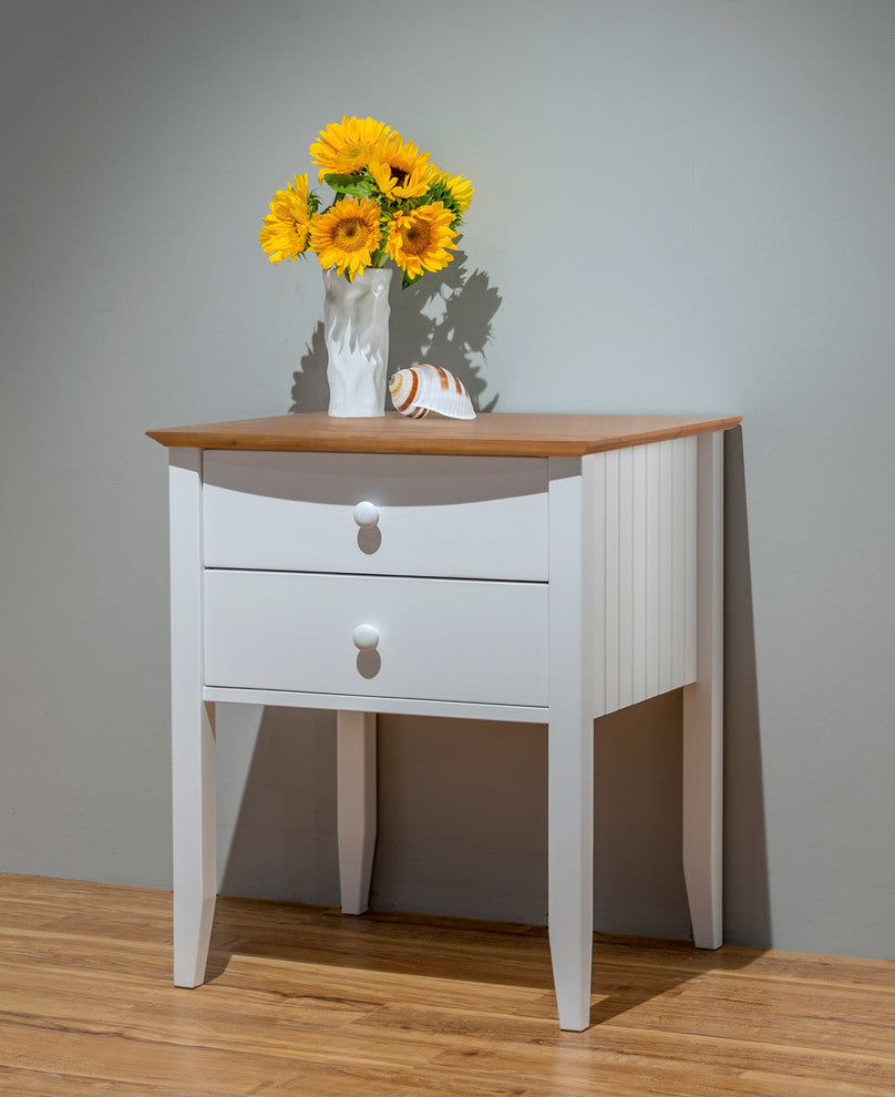 Coastal 2-Drawer Nightstand, Coastal White