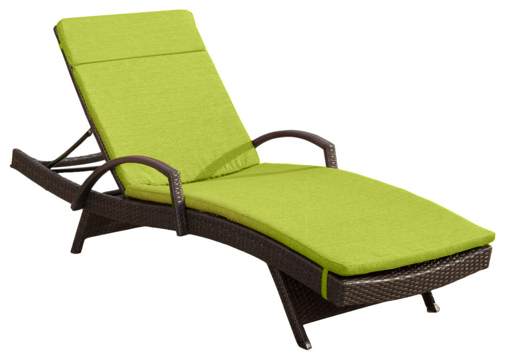 GDF Studio Olivia Outdoor Chaise Lounge Chair  With Off-White Cushion, Set of 2,