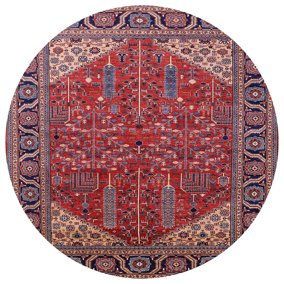 Ahgly Company Indoor Round Mid-Century Modern Area Rugs, 5' Round