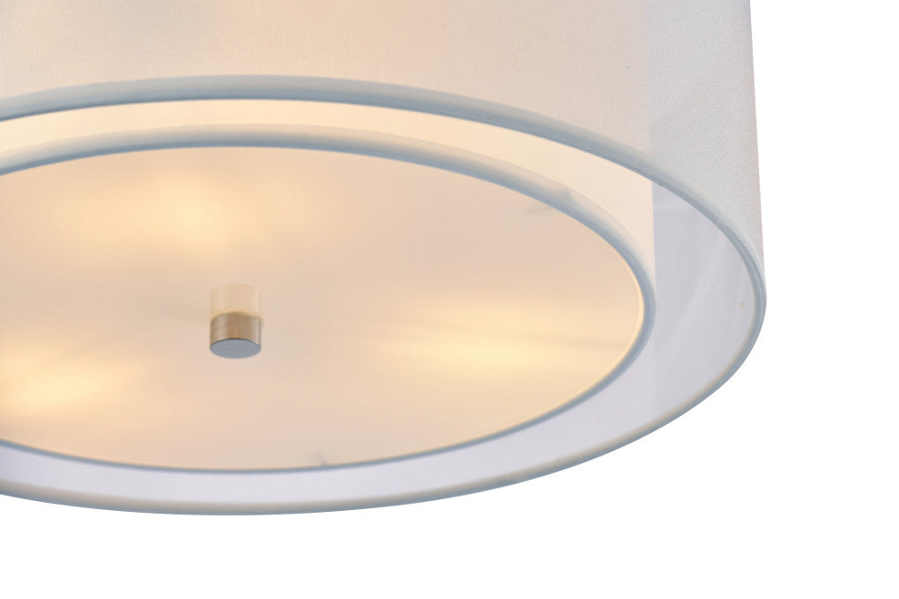 Lazzur Rhine 3 Light 15" Satin Nickel Semi-Flush Mount Ceiling Light