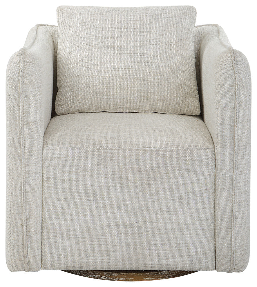 Uttermost Corben White Swivel Armchair