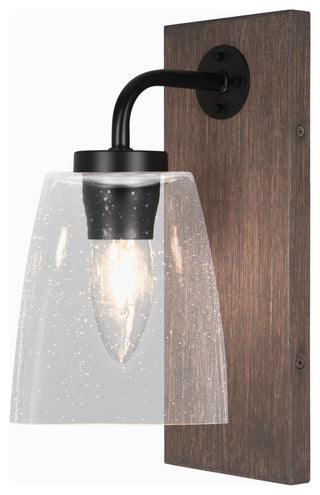 Oxbridge Wall Sconce, Matte Black & Painted Distressed Metal, 4.5" Clear Bubble