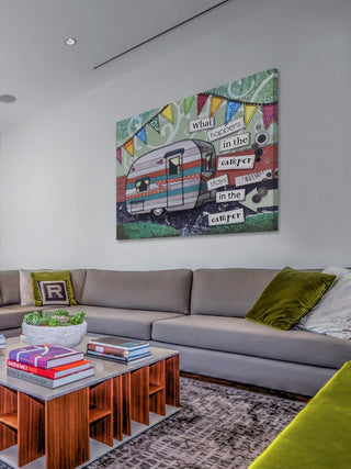 "Happy Camper" Painting Print on Wrapped Canvas, 52"x40"