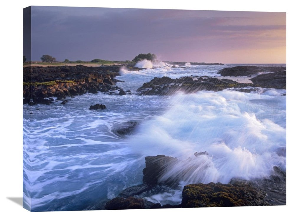 "Waves Crashing On Rocky Shore, Wawaloli Beach, Big Island, Hawaii" Artwork