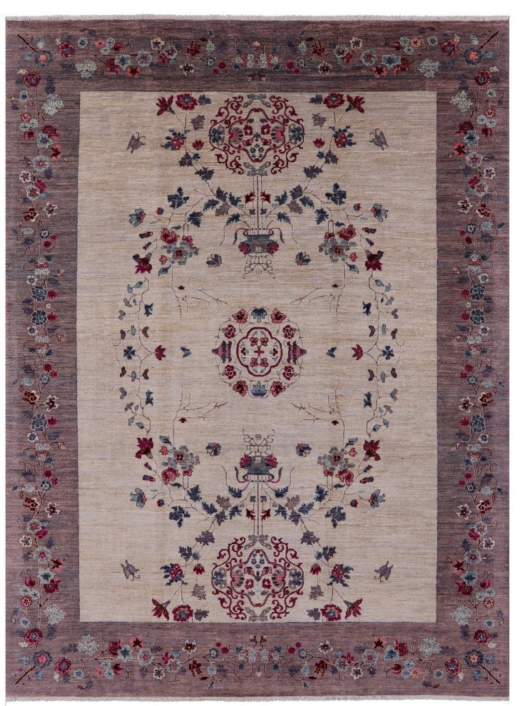 9' 0" X 11' 10" William Morris Handmade Wool Rug Q9436