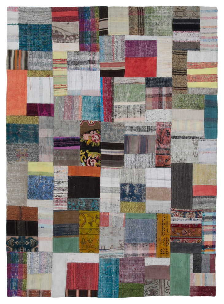 Rug N Carpet - Handmade Oriental 5' 7'' x 7' 10'' Rustic Patchwork Kilim Rug