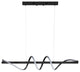 Modern Linear Wave Shape LED Pendant Lighting for Kitchen Island, Black