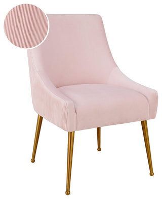 Beatrix Pleated Velvet Side Chair, Blush