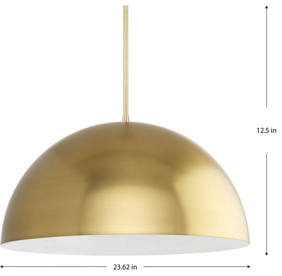 Perimeter Collection One-Light Brushed Gold Modern Pendant With metal Shade