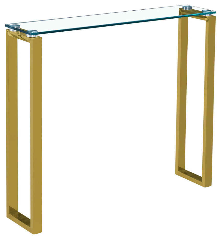 Narrow Gem Gold Console Table