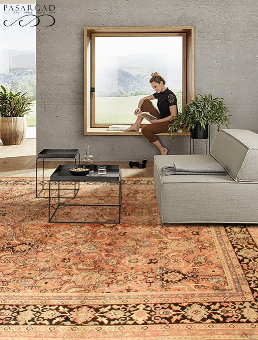 Salmon Color Vintage Persian Mahal 10'8''x13'8''