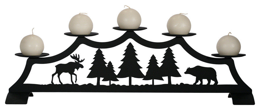 Moose, Fireplace Pillar Candle Holder