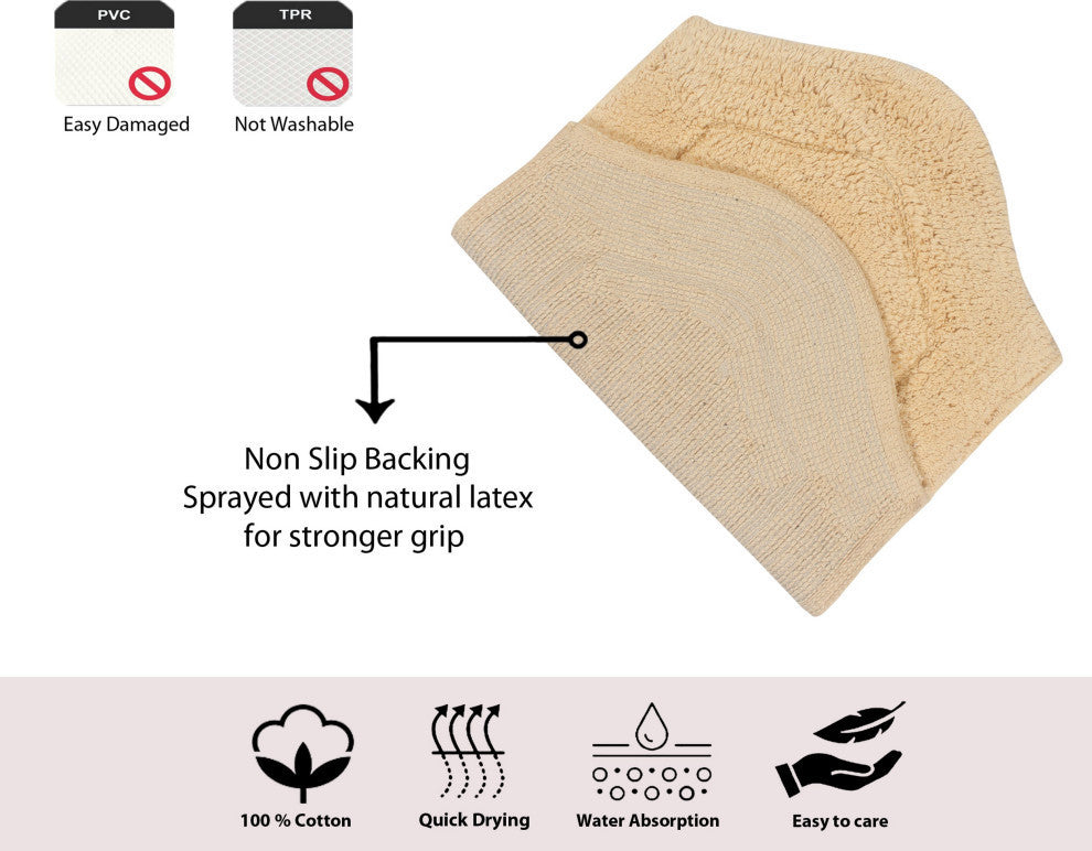 Waterford Absorbent Cotton and Machine washable Slice Rug, Yellow