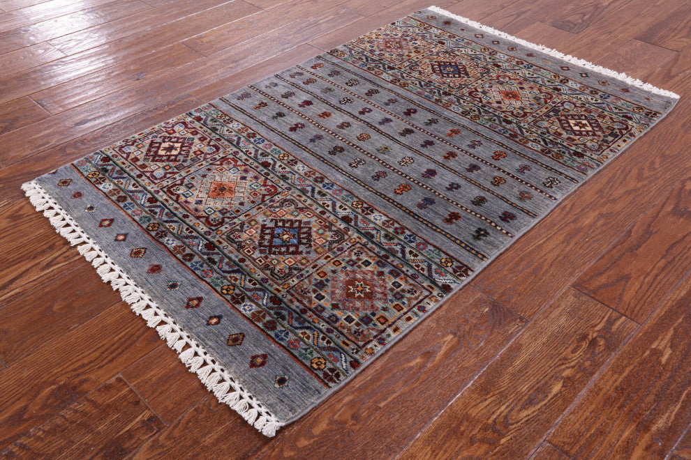 2' 8" X 4' 1" Handmade Khorjin Super Kazak Rug Q11254