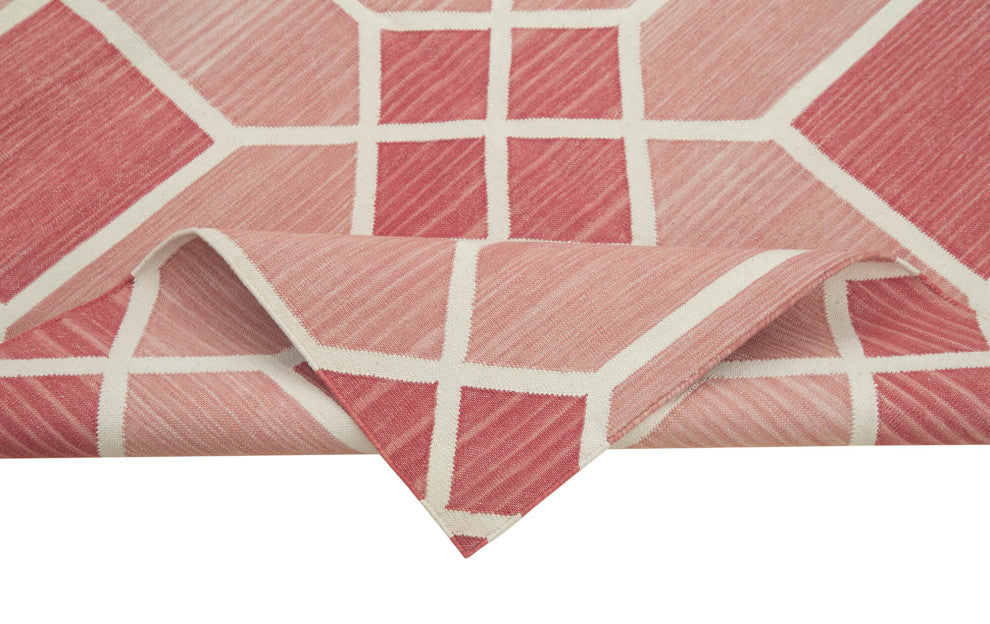 Rug N Carpet - Handmade Wool 3' 7'' x 5' 5'' Modern Design Dhurrie Kilim Rug