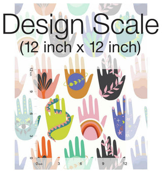 White & Purple Hamsa Peel & Stick Wallpaper