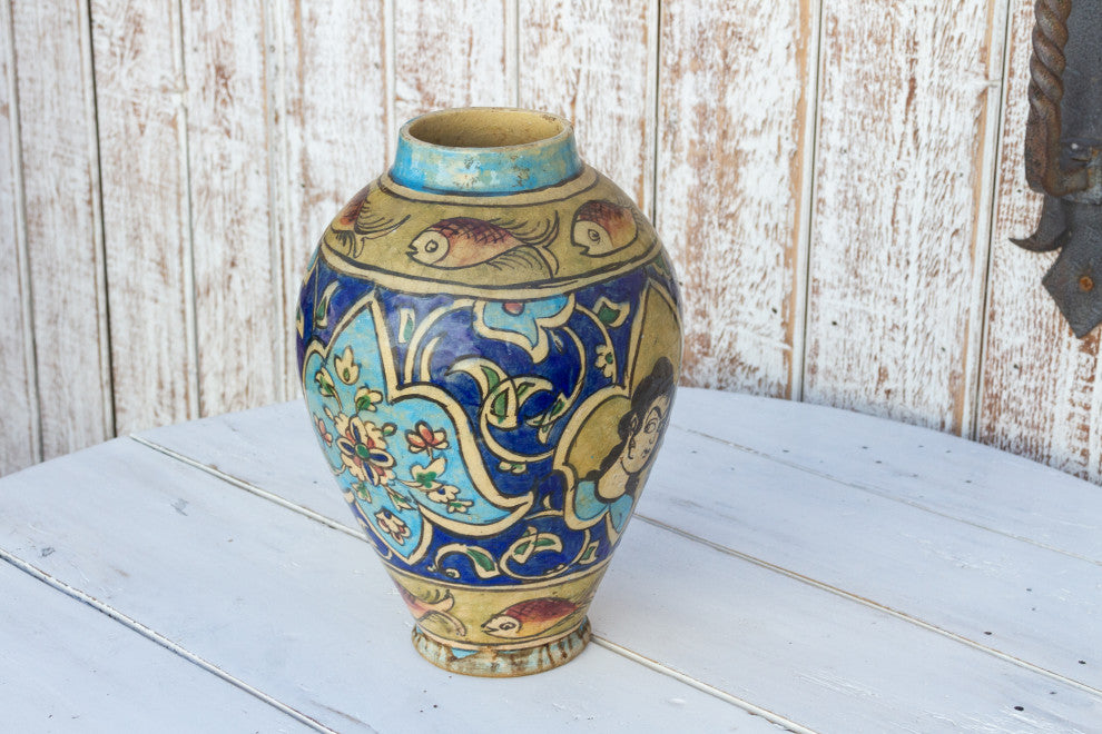 Beautiful Mughal Empire Painted Vase