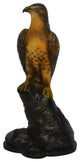 Hawk on a Rock bronze statue - Size: 12"L x 9"W x 22"H.