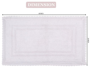 Opulent Reversible Bath Rug Set, 24x40 Rectangle, White