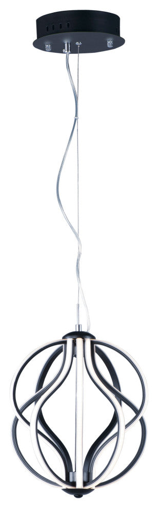 ET2 E21172 Aura 12"W LED Abstract Globe Chandelier - Black