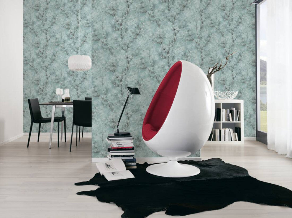 Sample, Floral Textured Wallpaper Featuring Tree Branches And Leaves, 374203