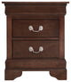 Louis Phillipe 2-Drawer Nightstand, Cappuccino