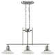 Contemporary Brushed Nickel 3-light Island Fixture