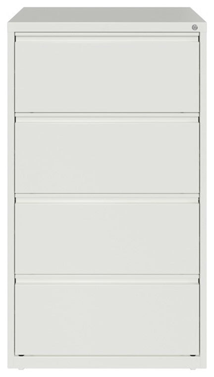 UrbanPro 30" 4-Drawer Modern Metal Lateral File Cabinet in White