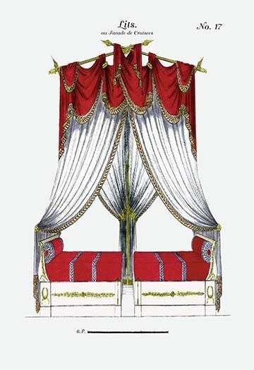 French Empire Bed No. 17 - Gallery Wrapped Canvas Art 28" x 42"