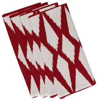 Geometric Decorative Napkin, Red, Set of 4