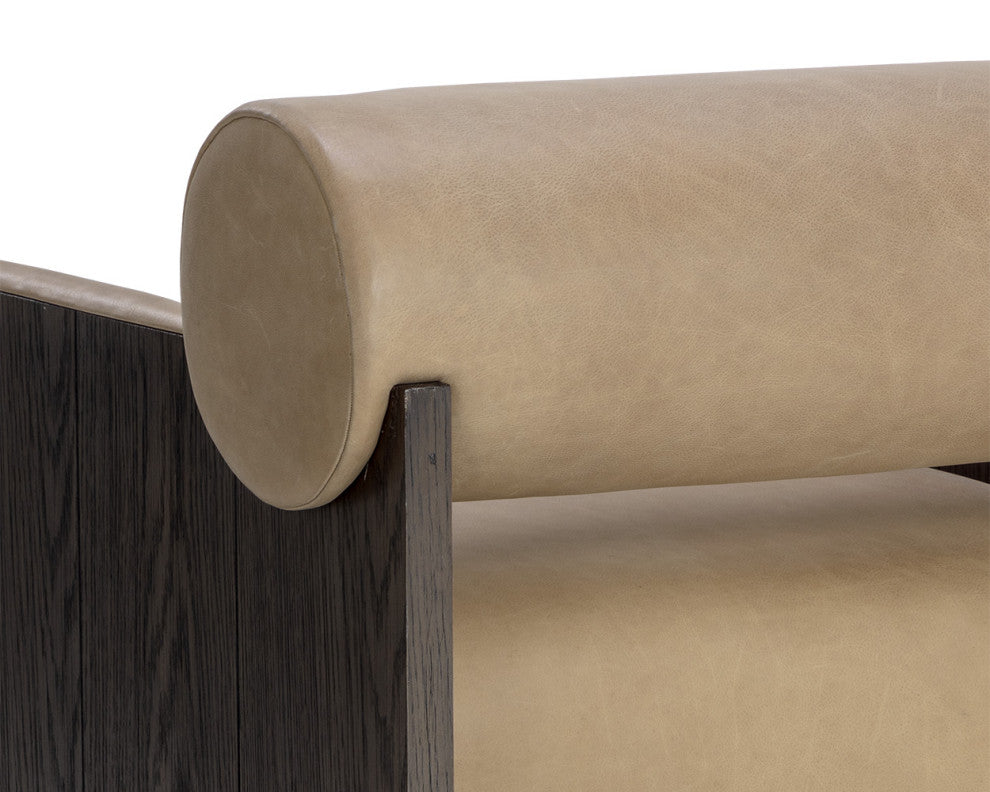 Coburn Lounge Chair, Dark Brown, Sahara Sand Leather