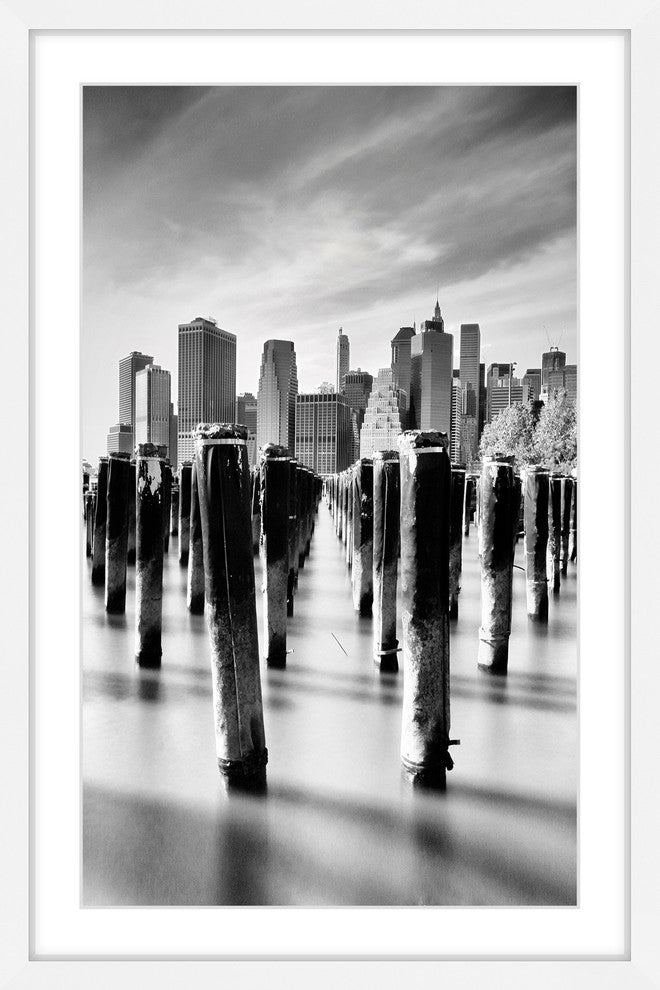 "Manhattan and Sticks" Framed Painting Print, 20"x30"