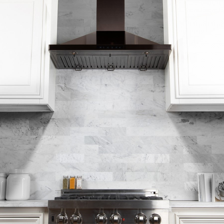 ZLINE 42" Convertible Vent Wall Range Hood in Black Stainless Steel