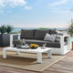 Tahoe Outdoor Patio Powder-Coated Aluminum 2-Piece Set, White Charcoal