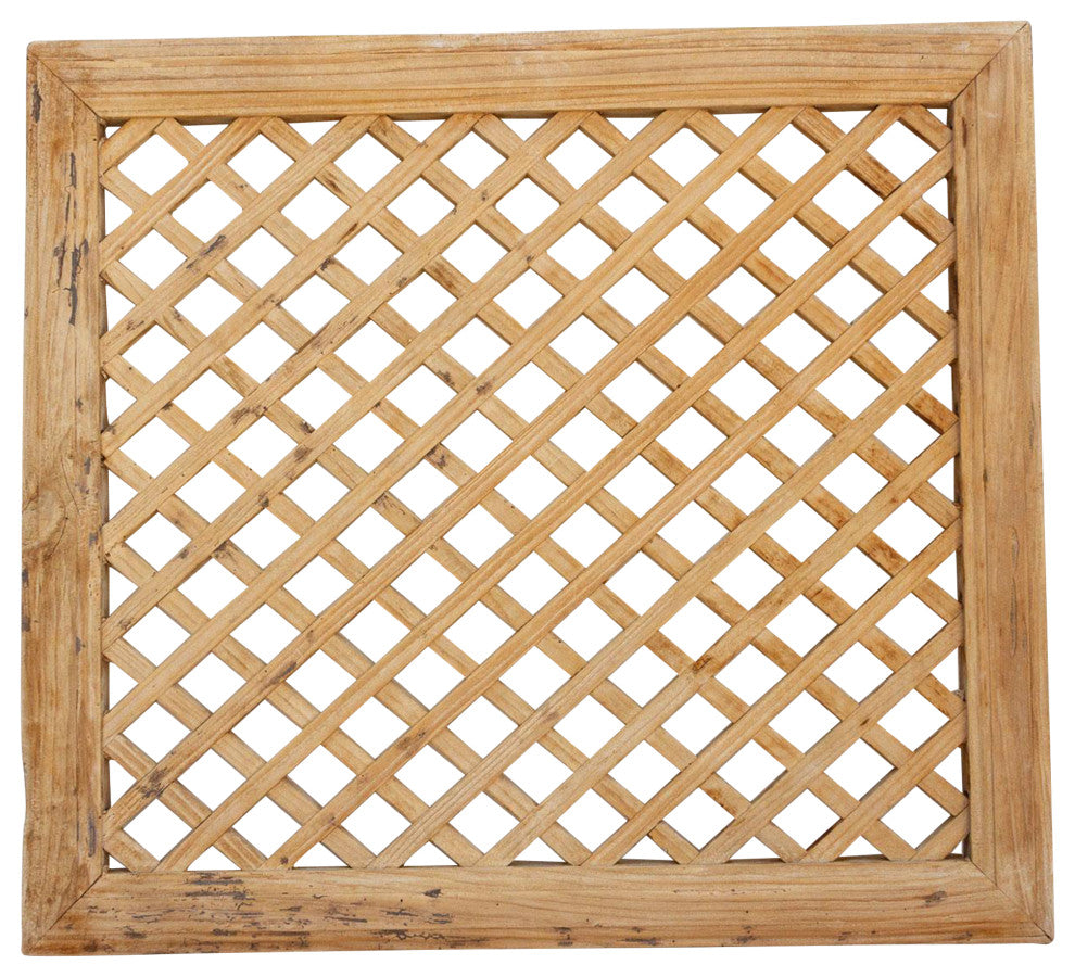 Antique Bleached Wood Chinese Window