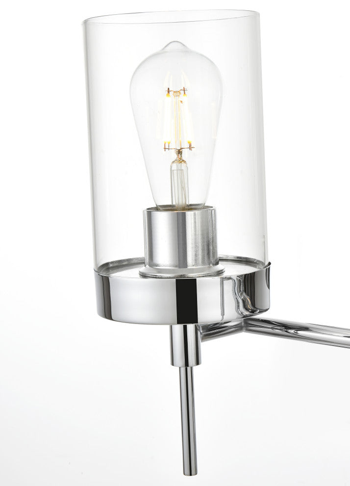 4 Light Chrome And Clear Bath Sconce