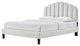 Platform Bed Frame, King Size, Gray, Velvet, Modern, Bedroom Guest Suite