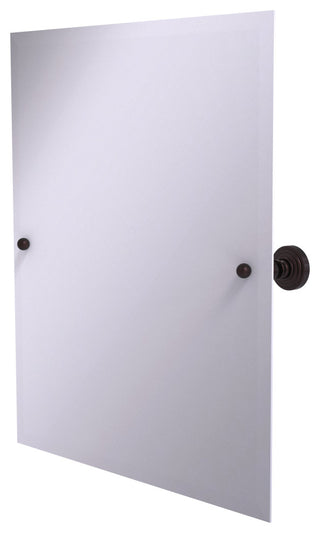 Frameless Rectangular Beveled Edge Tilt Mirror, Antique Bronze