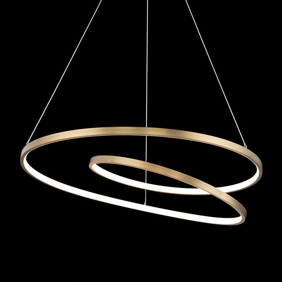 WAC Lighting PD-83128 Marques 28"W LED Abstract Pendant - Aged Brass