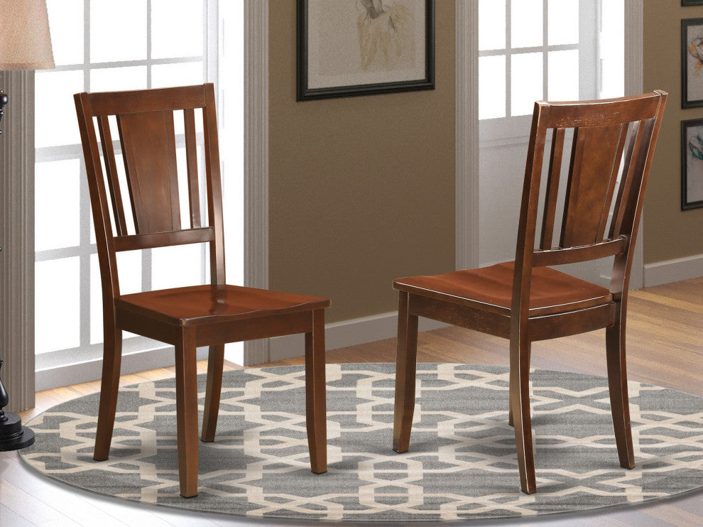 Dudley Dining Chair With Wood Seat In Mahogany Finish - Set Of 2